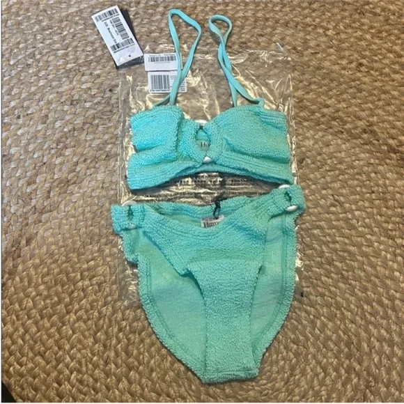 NWT • Hunza G Misty Bikini in Metallic Mint - Picture 3 of 14